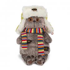 Кот Басик в зимней шапке, мягкая игрушка BudiBasa. Размер - 22 см