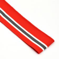 Подвяз трикотажный арт.TBY.73029 цв.красный с белыми и серой полосами, 6х80см