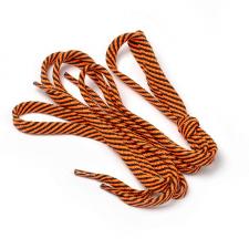 Шнурки плоские 9 мм 7с859 длина 100 см, компл.2шт, цв. чёрный с ярко-оранжевым