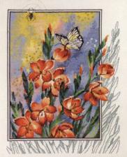 PERMIN | Паучок, бабочка в цветах. Размер - 40 х 47 см