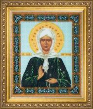 Чаривна мить | Картина стразами Икона Святая Блаженная Матрона Московская. Размер - 17,4 х 21,2 см