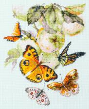 Чудесная игла | Бабочки на яблоне. Размер - 21 х 27 см