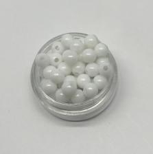 Бусины пластиковые круглые,цвет 01 (белый),6 мм,уп.80 шт