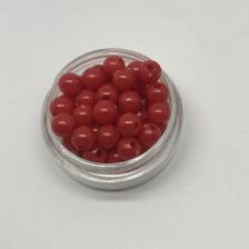 Бусины пластиковые круглые,цвет 04 (красный),6 мм,уп.80 шт