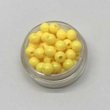 Бусины пластиковые круглые,цвет 07 (жёлтый),6 мм,уп.80 шт