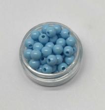 Бусины пластиковые круглые,цвет 19 (голубой),6 мм,уп.80 шт