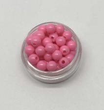 Бусины пластиковые круглые,цвет 21 (тёмно-розовый),6 мм,уп.80 шт