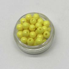 Бусины пластиковые круглые,цвет 23 (лимонный),6 мм,уп.80 шт