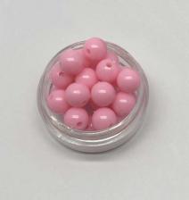 Бусины пластиковые круглые,цвет 02 (розовый),8 мм,уп.60 шт