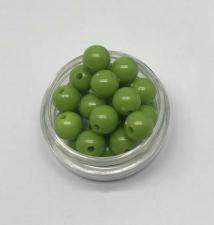 Бусины пластиковые круглые,цвет 11 (оливковый),8 мм,уп.60 шт