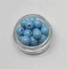Бусины пластиковые круглые,цвет 19 (голубой),8 мм,уп.60 шт