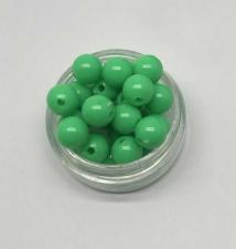 Бусины пластиковые круглые,цвет 22 (зелёный),8 мм,уп.60 шт