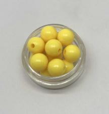 Бусины пластиковые круглые,цвет 07 (жёлтый),10 мм,уп.40 шт