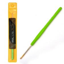 Крючок для вязания Maxwell Gold односторонний с золотой головкой, 2,5 мм, никель/зелёный