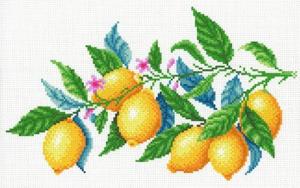 МП Студия | Канва для вышивания крестиком "Лимонная гармония". Размер - 40 х 30 см