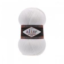 Пряжа для вязания Ализе LanaGold Fine (49% шерсть, 51% акрил) 100г/390м цв.055 белый