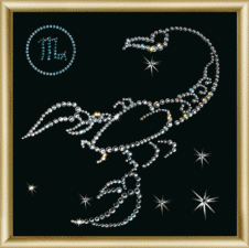 Чаривна мить | Картина стразами Знак зодиака Скорпион. Размер - 14,6 х 14,6 см