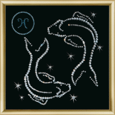 Чаривна мить | Картина стразами Знак зодиака Рыбы. Размер - 14,6 х 14,6 см