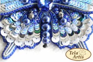 Тэла Артис | Украшение (брошь) "Синяя бабочка". Размер - 12 х 8 см