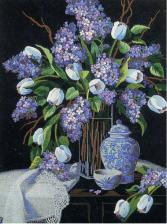 Dimensions | Lilacs and Lace​​​​​​​/Сирень и кружева. Размер - 30 х 41 см