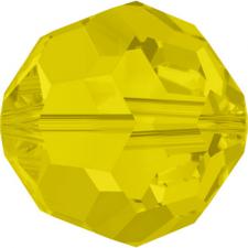 Бусина стеклянная гранёная "Сваровски" 5000 кристалл жёлтый матовый (yellowopal 231), 6 мм