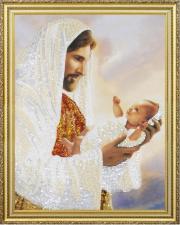 Картины бисером | Иисус с младенцем. Размер - 24 х 31,5 см