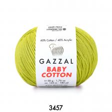 Пряжа Gazzal Baby cotton (60% хлопок, 40% акрил, 50 гр/165 м),3457 фисташка