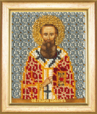 Чаривна мить | Икона Святой Григорий Богослов. Размер - 9 х 11 см