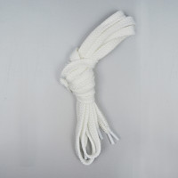 Шнурки плоские 10-12мм турецкое плетение дл.150см цв. белый, 1 комп.