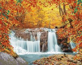 А-строчка | АК3-047 Осенний водопад. Размер - 32 х 26 см