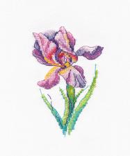 Овен | Набор на водорастворимой канве "Радужный цветок". Размер - 7 х 11 см