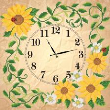 Маричка | Часы. Солнечные цветы. Размер - 26 х 26 см