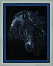 Чаривна мить | Чёрный конь. Размер - 30 х 40 см