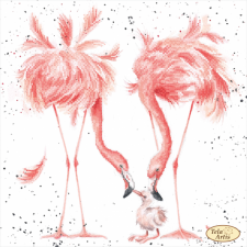 Тэла Артис | Семья фламинго. Размер - 30 х 30 см