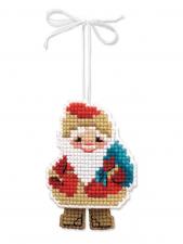 Риолис | Новогодняя игрушка "Дедушка Мороз". Размер - 6,5 х 8 см