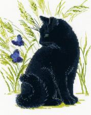 Риолис | Чёрный кот. Размер - 24 х 30 см