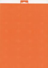K056 Пластиковая канва оранжевая (Аида №14). Размер - 21 х 28 см