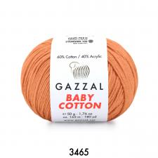 Пряжа Gazzal Baby cotton (60% хлопок, 40% акрил, 50 гр/165 м),3465 медный