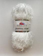 Пряжа Yumos​​​​​​​ Star (80% полиэстер, 20% металлик полиэстер, 100 гр/190 м),60201 белый