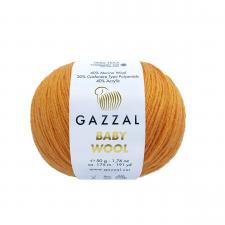 Пряжа Gazzal Baby Wool (40% шерсть мериноса, 20% кашемир ПА, 40% акрил, 50 гр/175 м),837 оранжевый