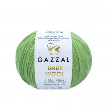 Пряжа Gazzal Baby Wool (40% шерсть мериноса, 20% кашемир ПА, 40% акрил, 50 гр/175 м),838 светло-зелёный