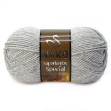 NAKO Superlambs Special (49% шерсть,51% премиум акрил),100 г/200 м,цв.195 светло-серый меланж