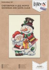 Кларт | Снеговичок и Дед Мороз. Размер - 14 х 18 см