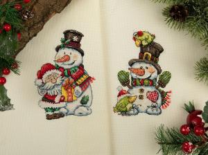 Кларт | Снеговичок и Дед Мороз. Размер - 14 х 18 см