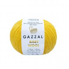 Пряжа Gazzal Baby Wool (40% шерсть мериноса, 20% кашемир ПА, 40% акрил, 50 гр/175 м),812 жёлтый