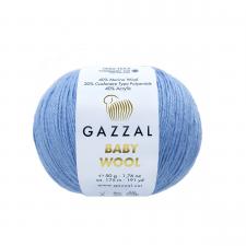 Пряжа Gazzal Baby Wool (40% шерсть мериноса, 20% кашемир ПА, 40% акрил, 50 гр/175 м),813 голубой