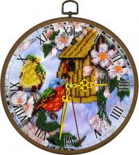 Часы "Птичий дом". Размер - диаметр 18 см.