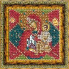 Икона Божьей Матери "Неопалимая Купина"(с акрил. рамкой). Размер - 6,5 х 6,5 см.