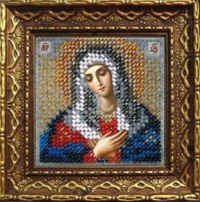 Икона Пресвятая Богородица "Умиление". Размер - 6,5 х 6,5 см.
