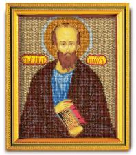 Икона из ювелирного бисера "Св.Апостол Павел". Размер - 12 х 14,5 см.